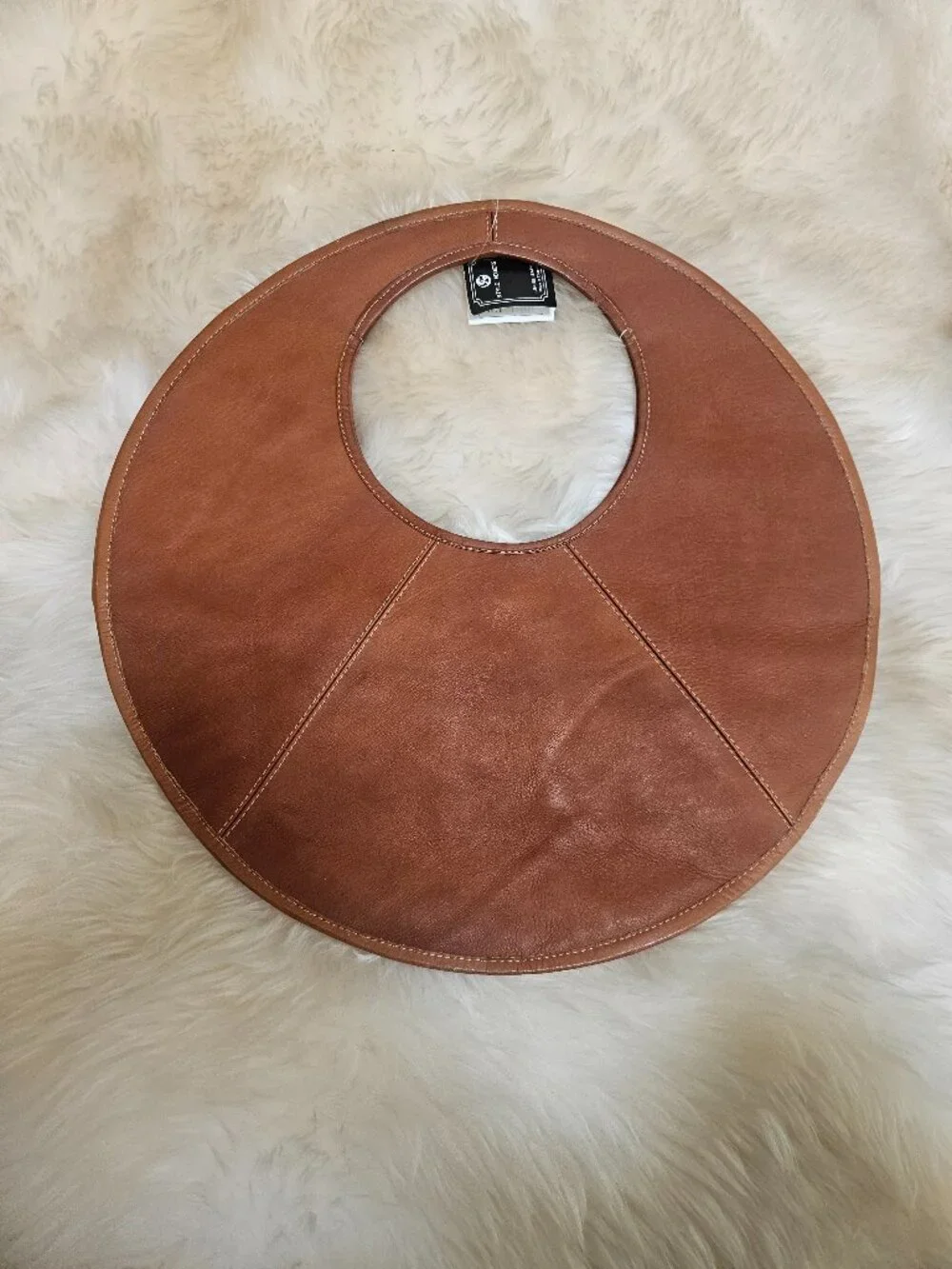 Genuine leather round bag